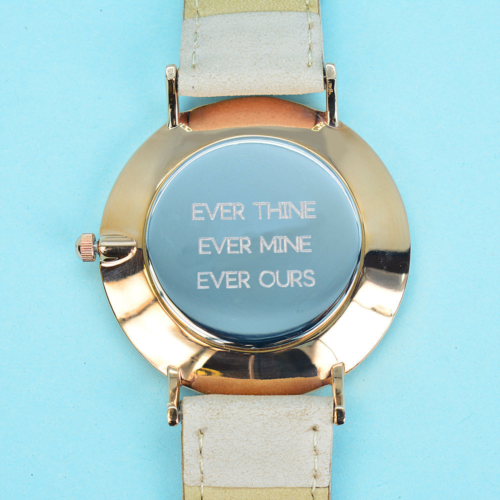 Personalised Modern - Vintage Personalised Leather Watch in Stone