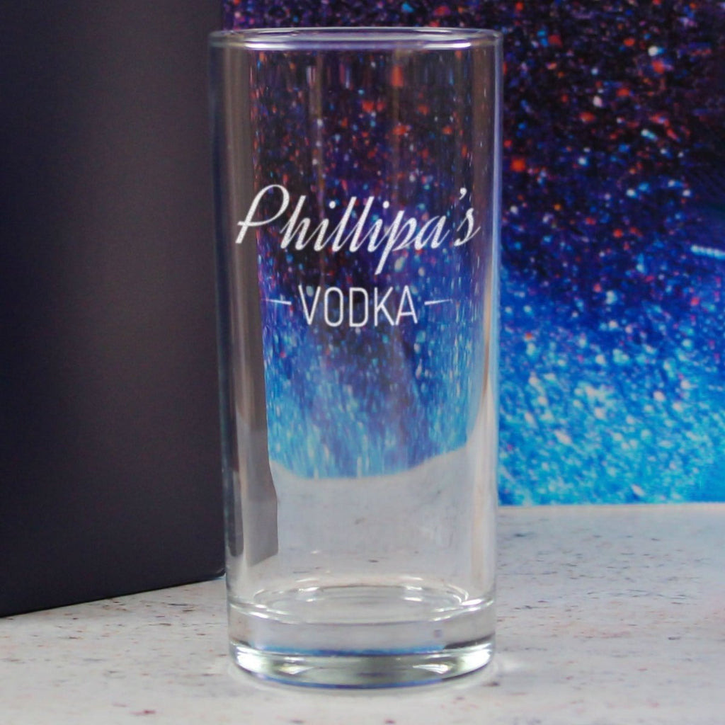 Personalised Engraved Novelty Vodka Hiball with 'Name's Vodka' Design