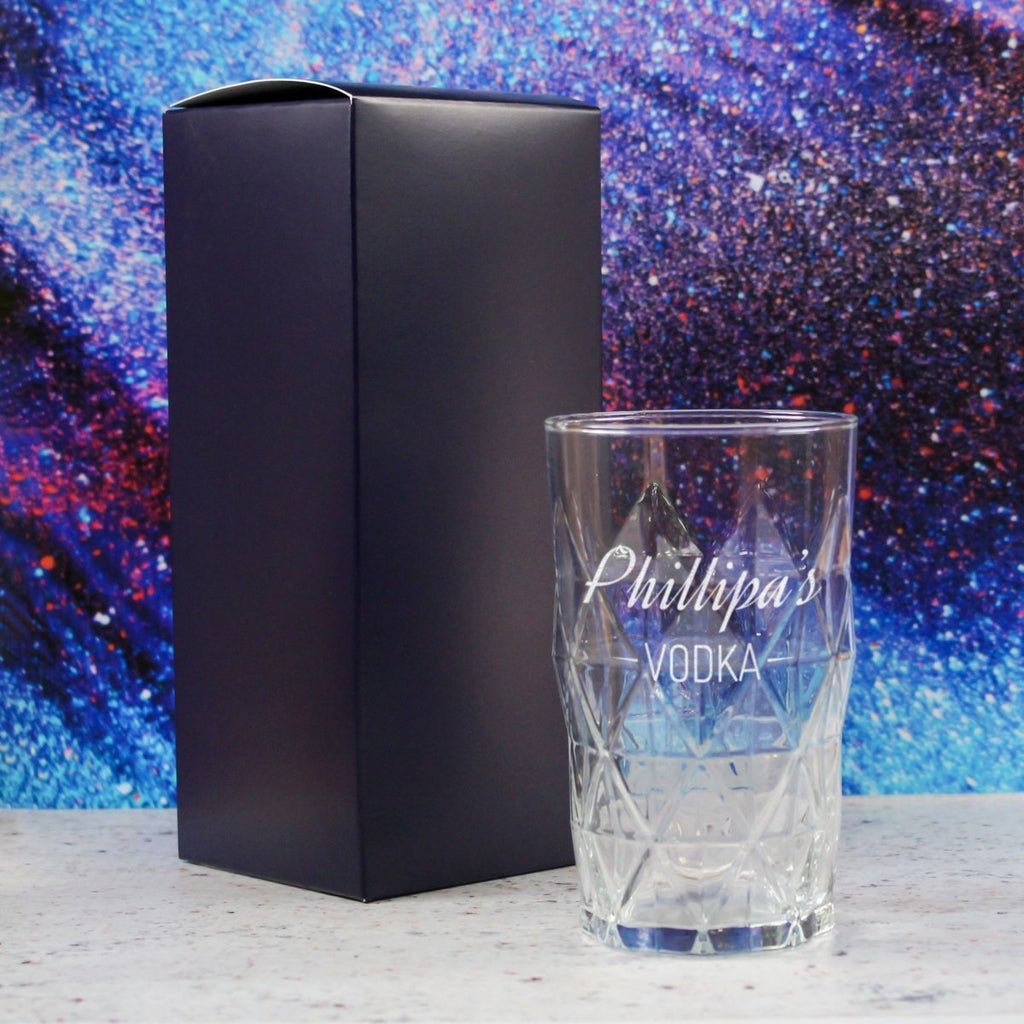Personalised Engraved Novelty Vodka Keops Hiball with 'Name's Vodka' Design