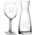 Personalised Engraved Set of 2 Enoteca Wine Glass and Contemporary Carafe Set