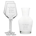 Personalised Engraved Set of 2 Infinity Wine Glass and 500ml Vin Carafe Set
