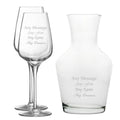 Personalised Engraved Set of 2 Sublym Wine Glass and 1 Litre Vin Carafe Set