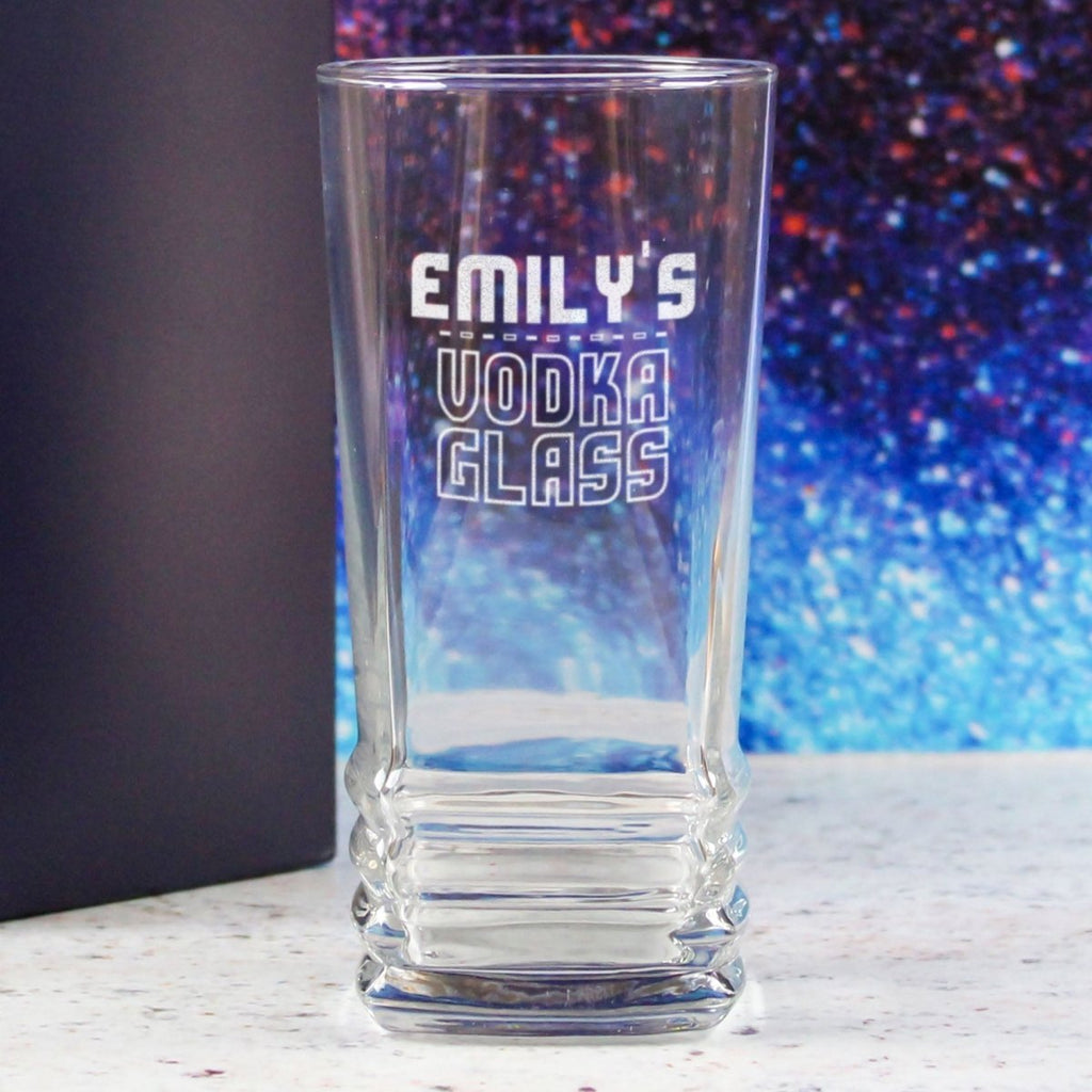 Personalised Engraved Vodka Elegan Hiball with 'Name's Vodka Glass' Design