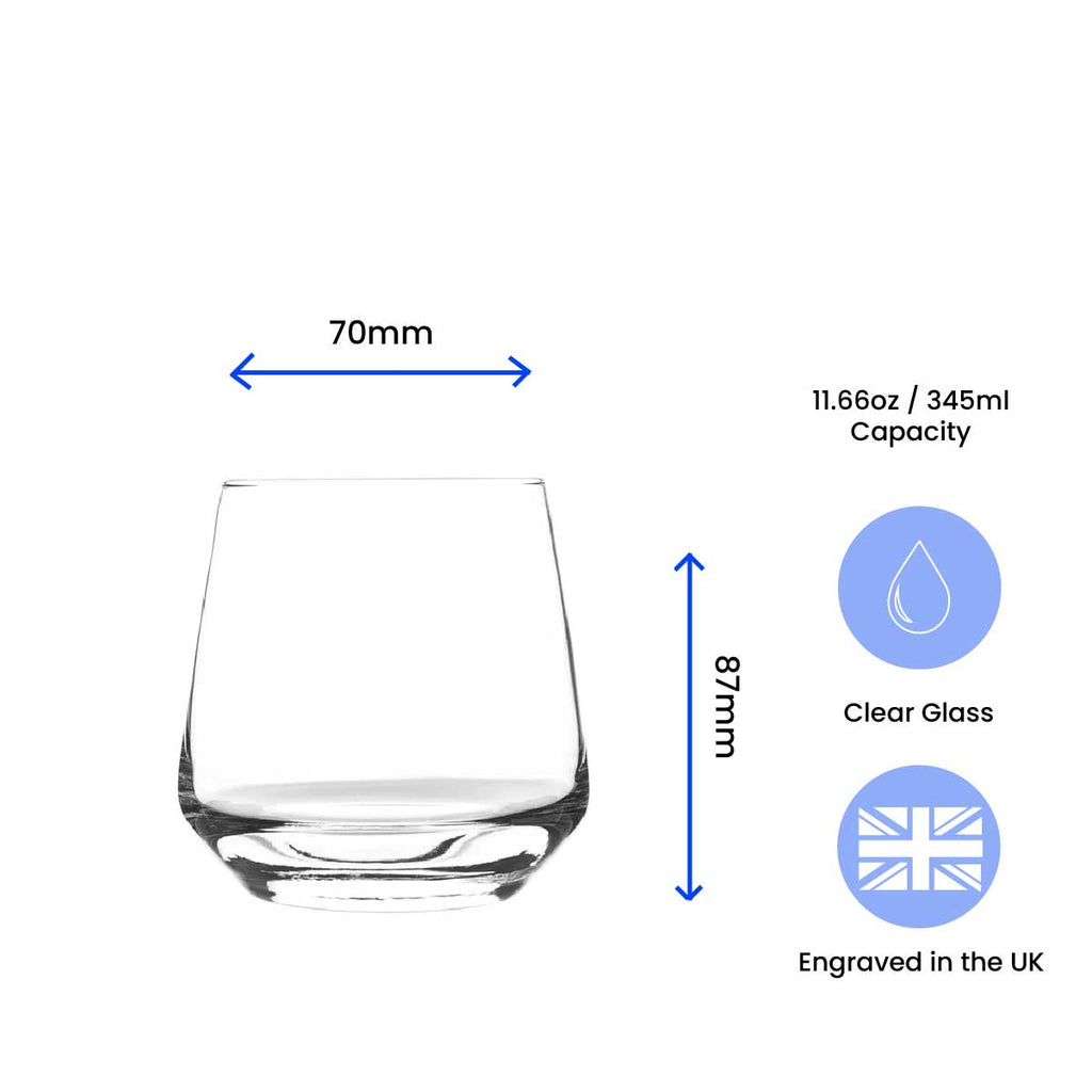 Personalised Engraved Vodka Short Tallo Tumbler with 'Name's Vodka Glass' Design