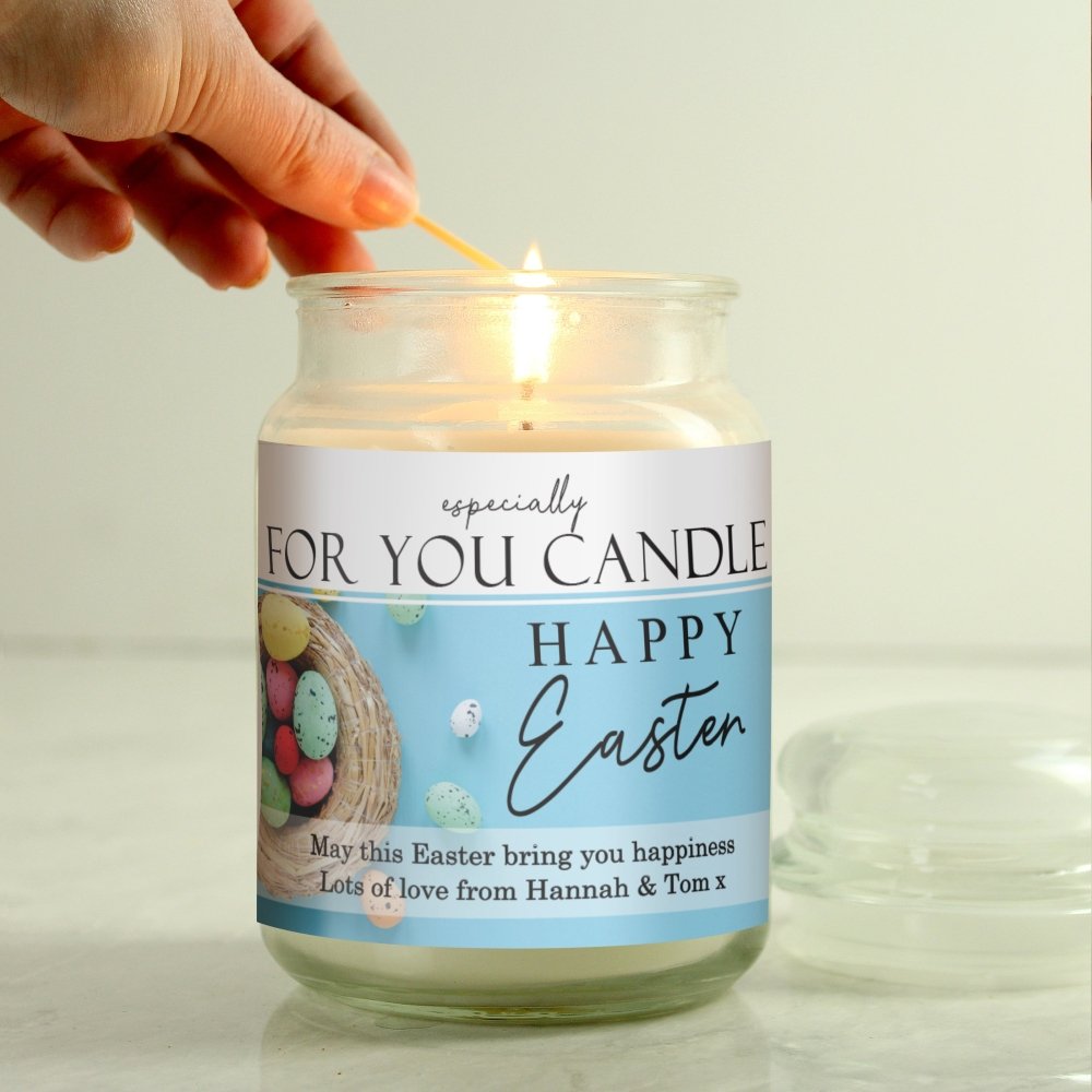 Personalised Especially For You Happy Easter Large Scented Jar Candle