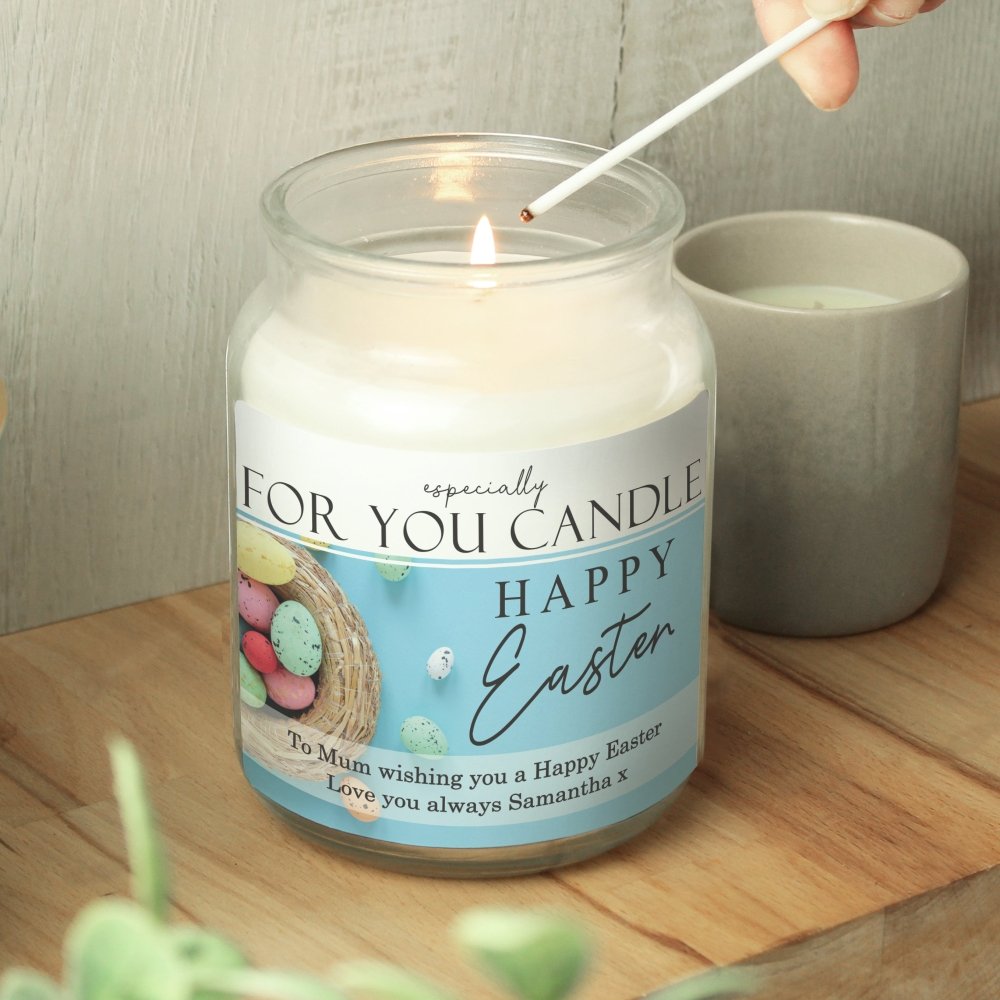 Personalised Especially For You Happy Easter Large Scented Jar Candle