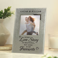 Personalised Every Love Story Is Beautiful 4x4 Inch Glitter Glass Photo Frame