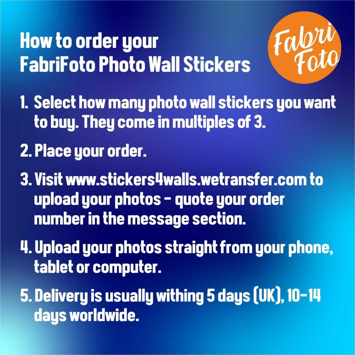 Personalised Fabrifoto Photo Wall Stickers - Repositionable