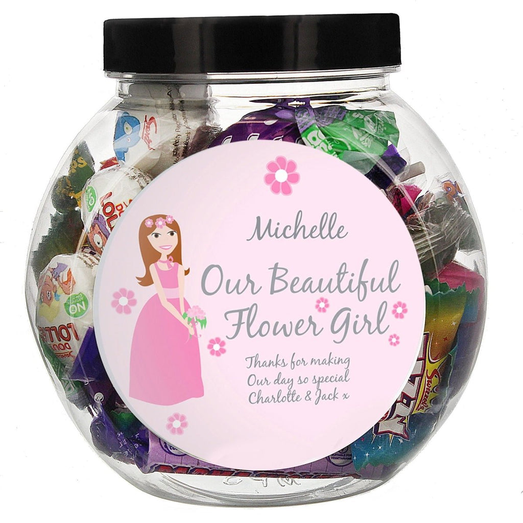 Personalised Fabulous Flowergirl Sweet Jar