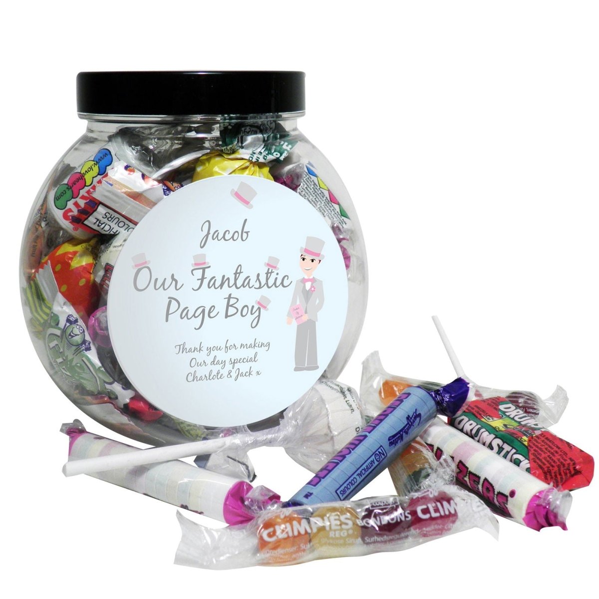 Personalised Fabulous Pageboy Sweet Jar