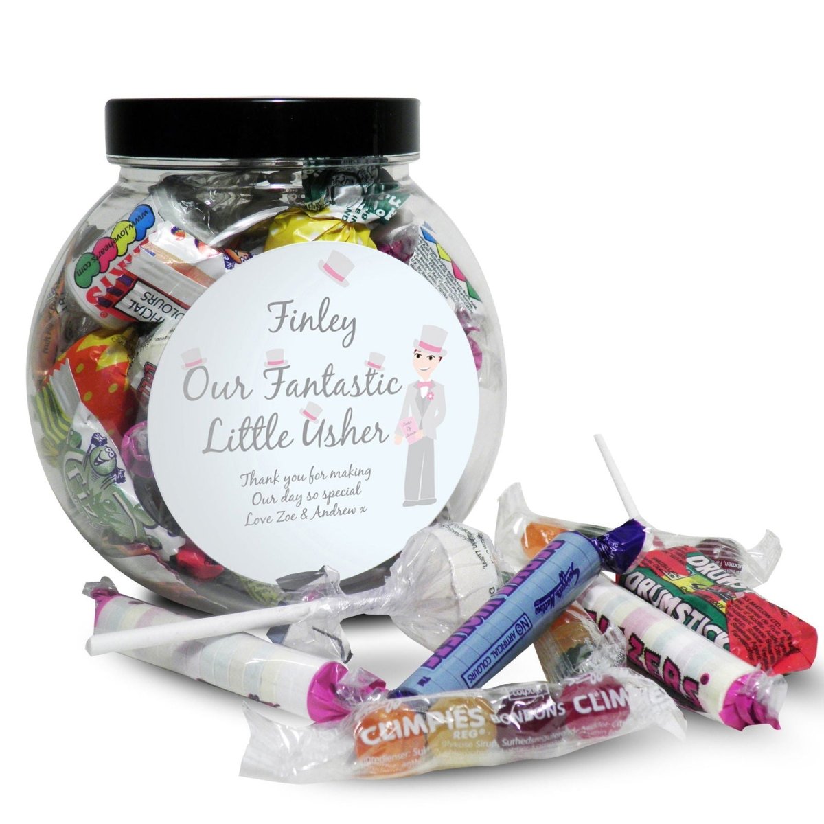 Personalised Fabulous Usher Round Sweet Jar