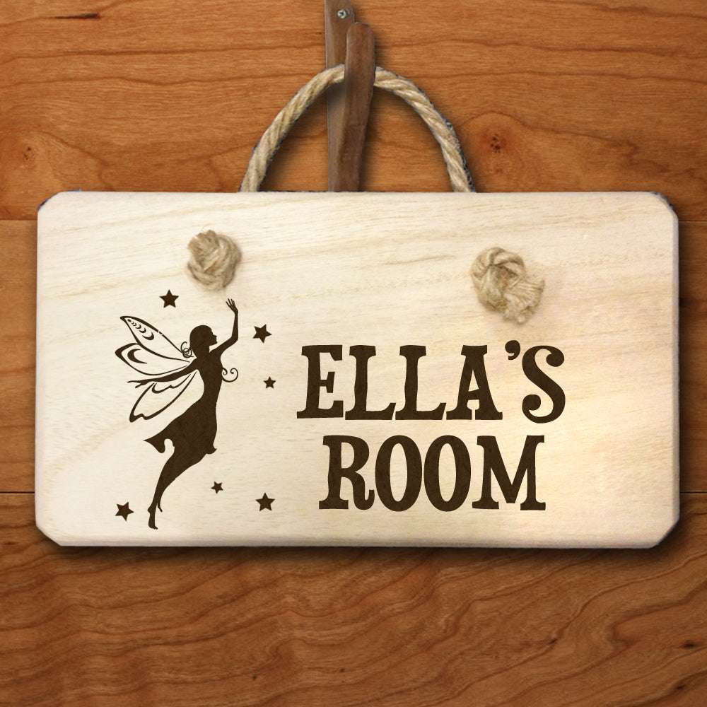 Personalised Fairy Wooden Bedroom Door Sign