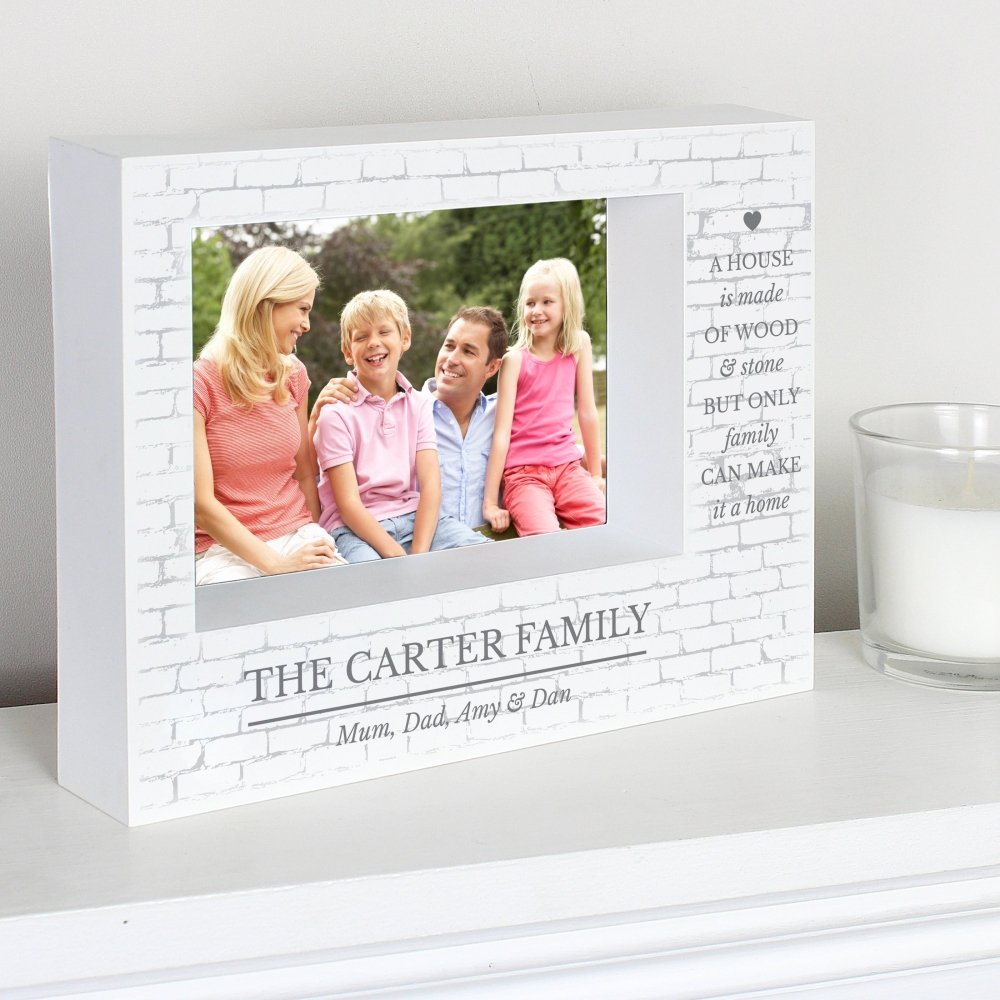 Personalised Family 5x7 Inch Landscape Box Photo Frame