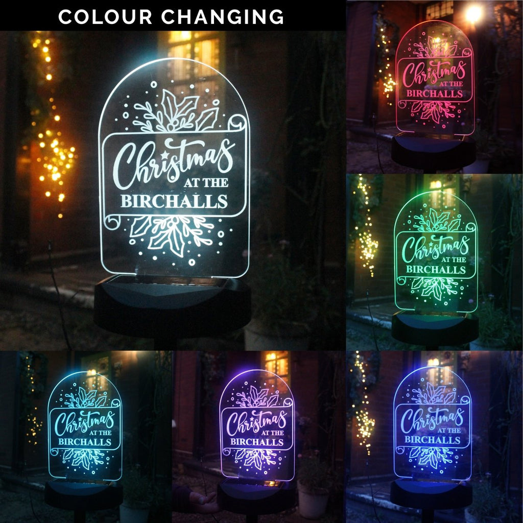 Personalised Family Christmas Outdoor Solar Light