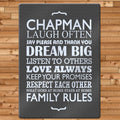 Personalised Personalised Family Rules Glass Chopping Board