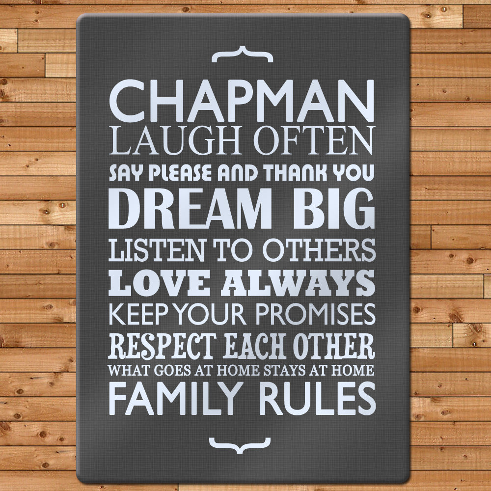 Personalised Personalised Family Rules Glass Chopping Board