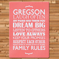 Personalised Personalised Family Rules Glass Chopping Board