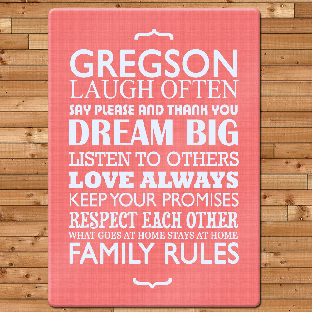Personalised Personalised Family Rules Glass Chopping Board