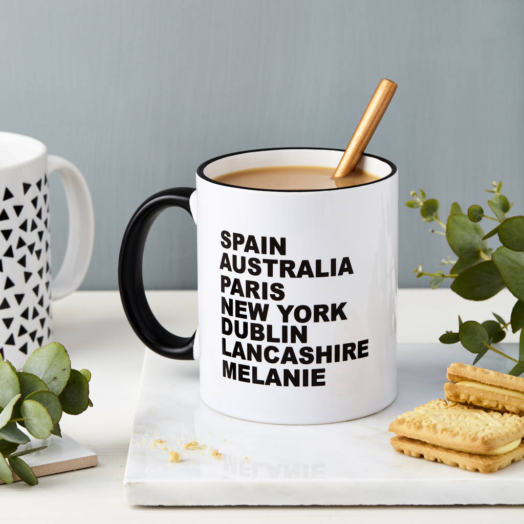 Personalised Personalised Favourite Destinations Mug