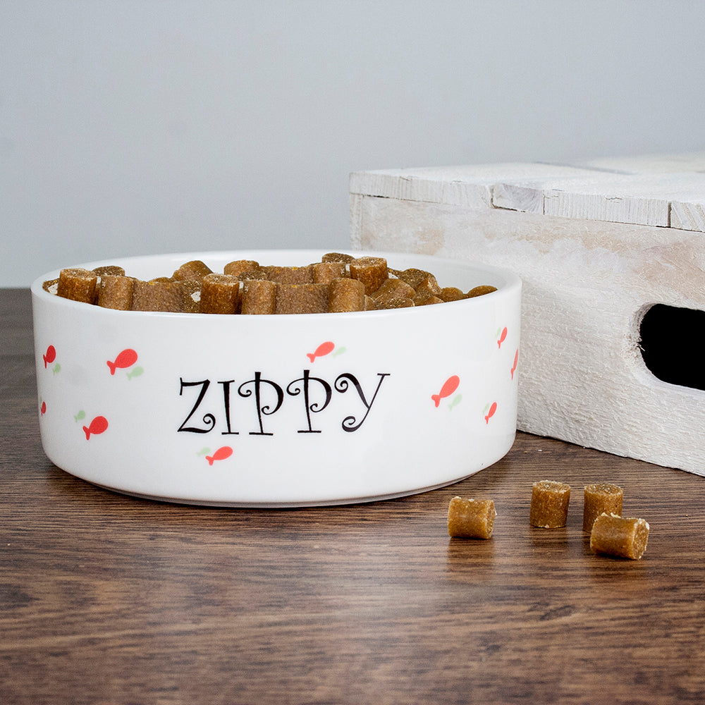 Personalised Personalised Female Fishy Cat Bowl