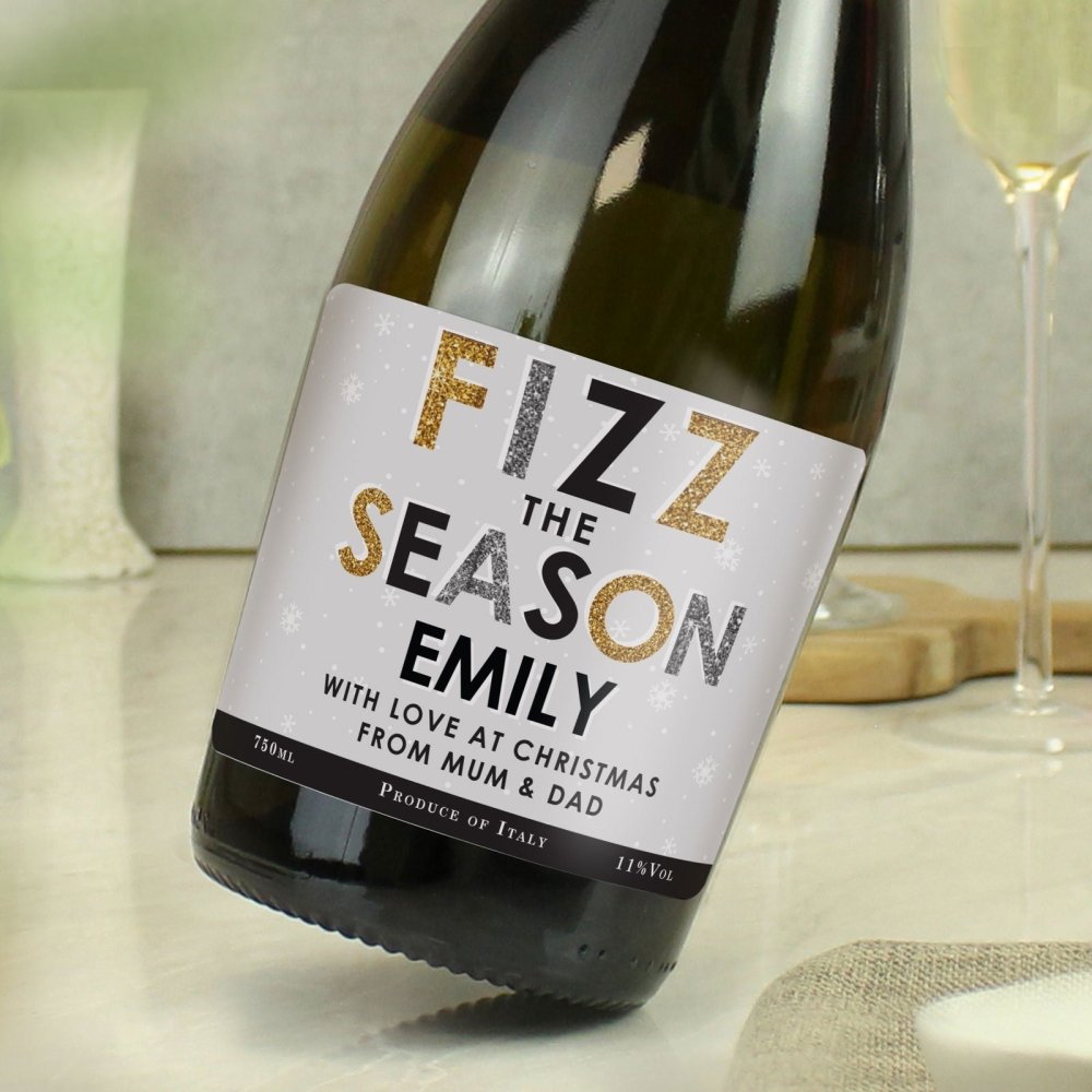 Personalised Fizz The Season Bottle Of Prosecco