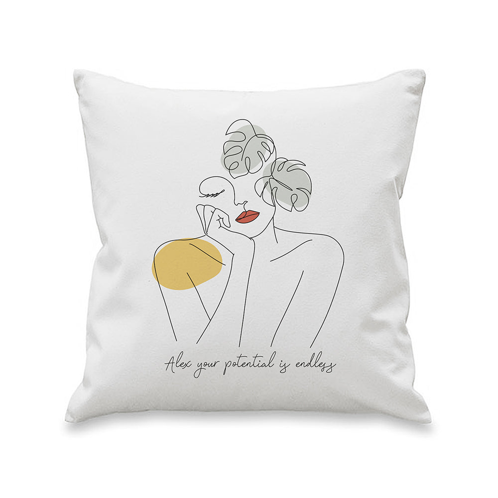 Personalised Fleur Fine Line Cushion