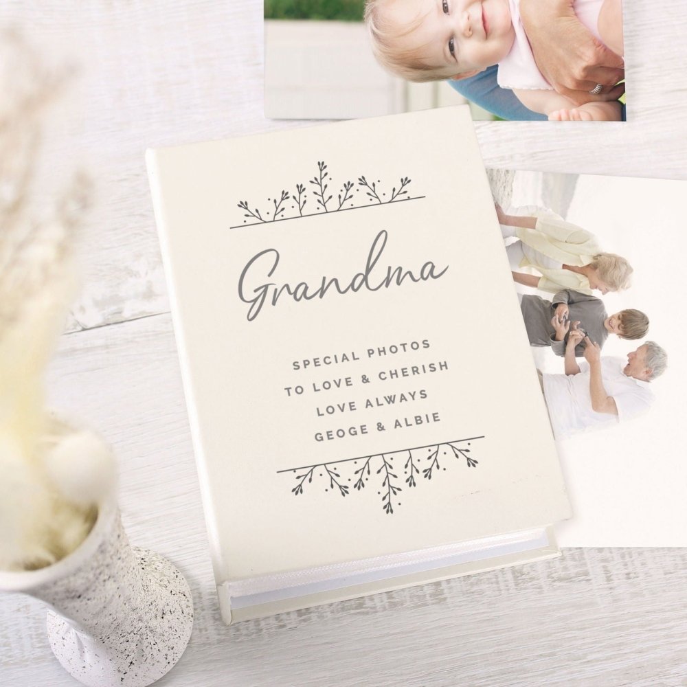 Personalised Floral 6x4 Inch Photo Album With Sleeves