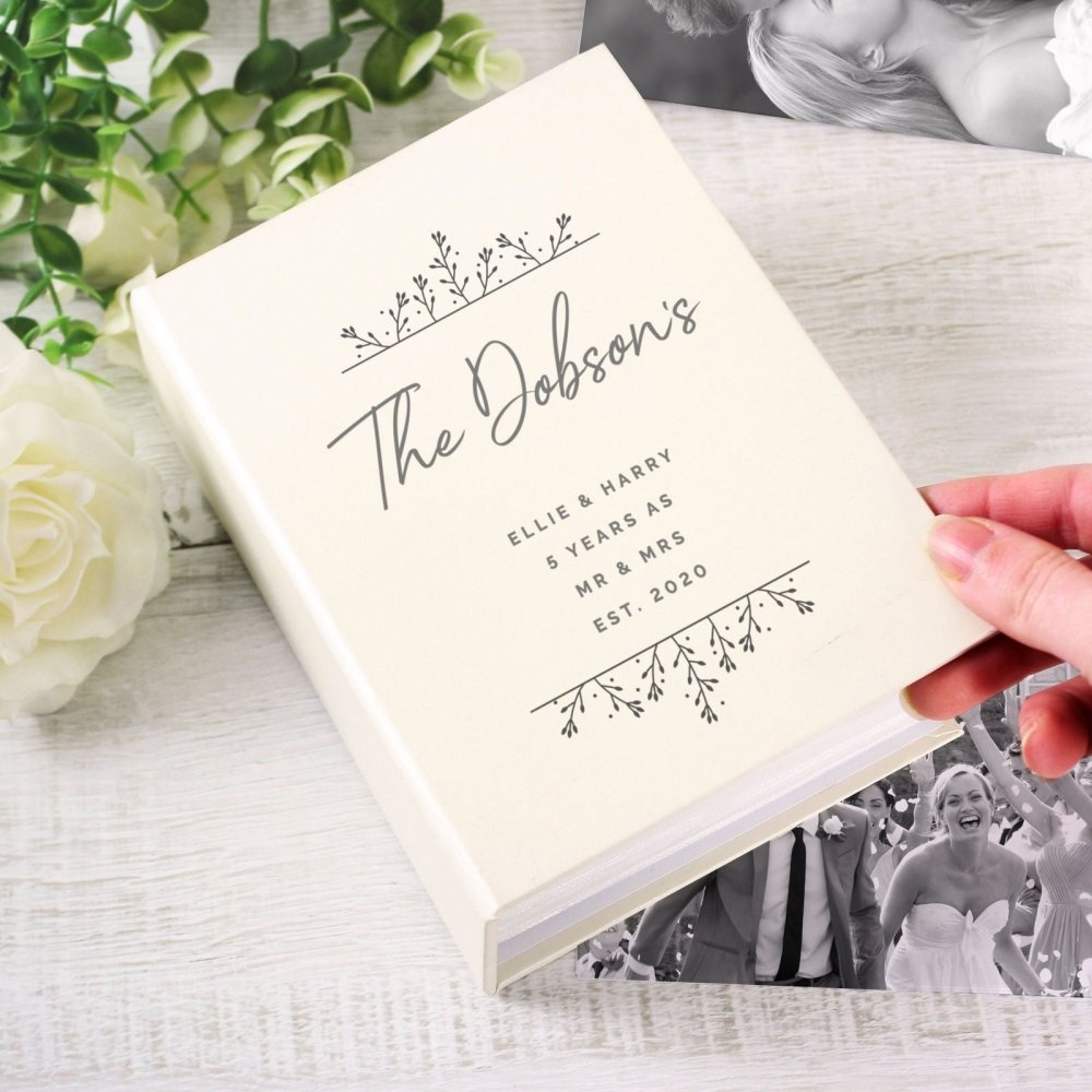 Personalised Floral 6x4 Inch Photo Album With Sleeves