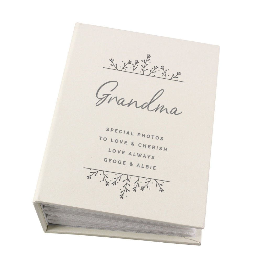 Personalised Floral 6x4 Inch Photo Album With Sleeves