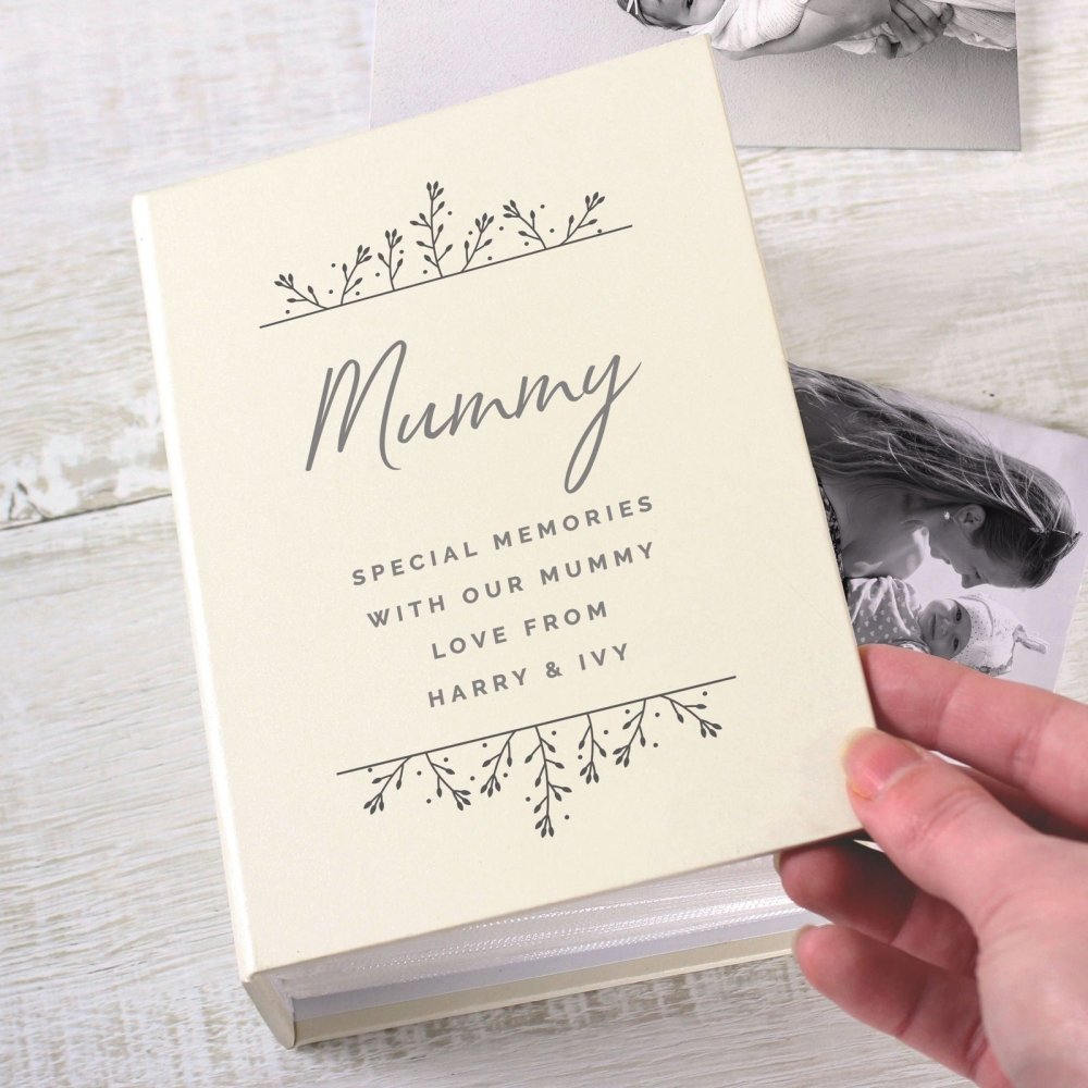 Personalised Floral 6x4 Inch Photo Album With Sleeves