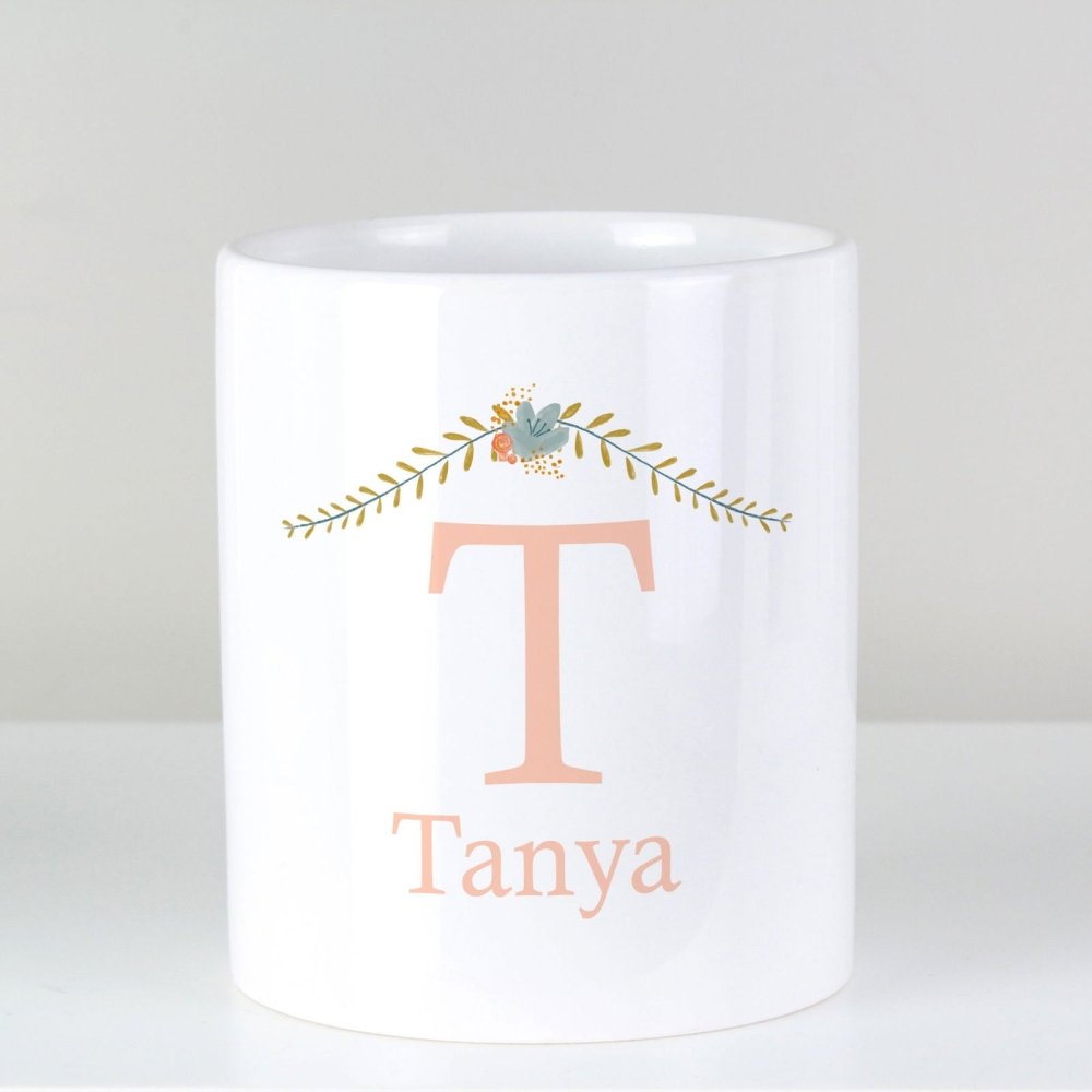 Personalised Floral Bouquet Ceramic Storage Pot