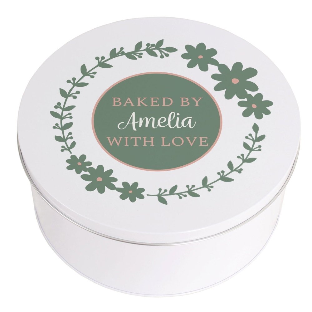 Personalised Floral Cake Tin