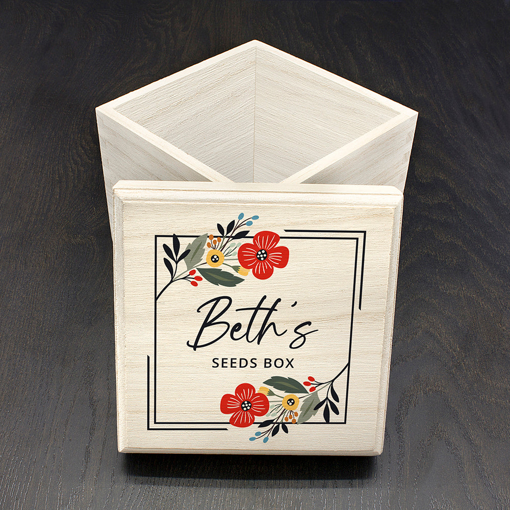Personalised Personalised Floral Frame Seeds Box