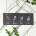 Personalised Flower Of The Month Hanging Slate Plaque
