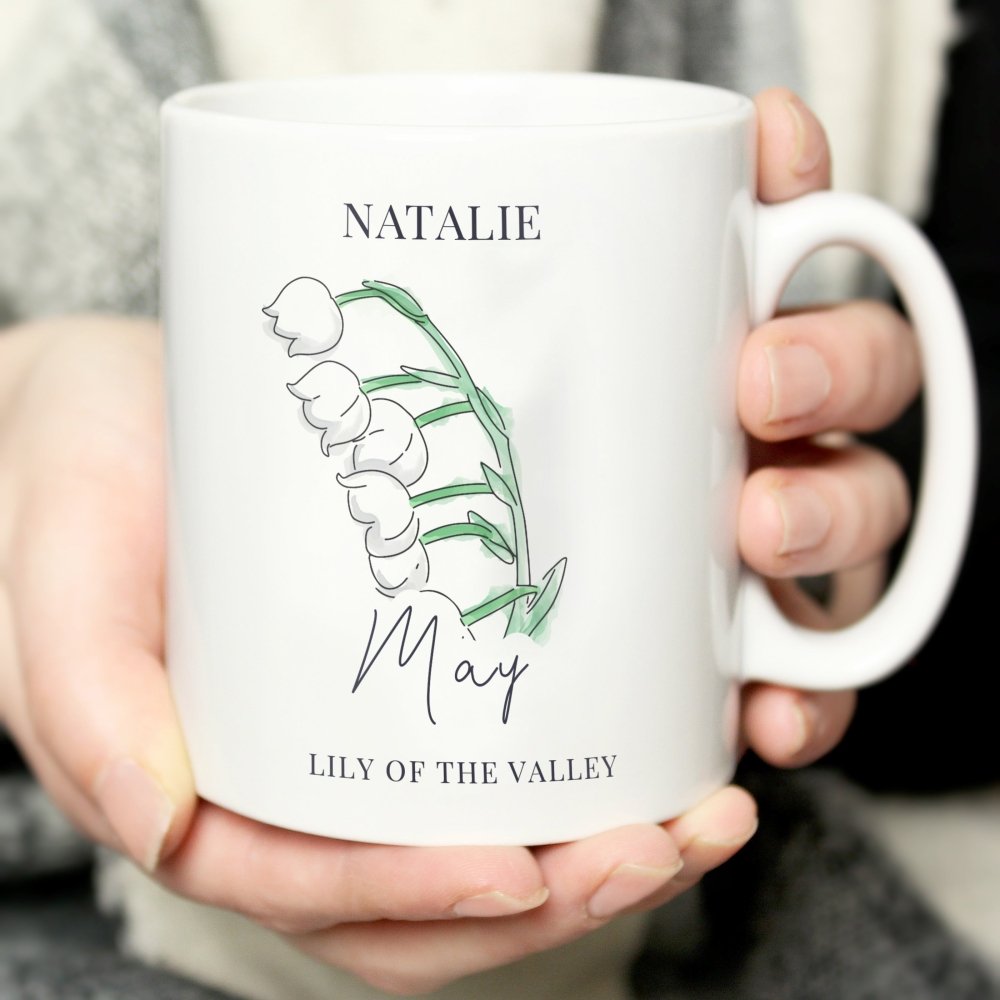 Personalised Flower Of The Month Mug