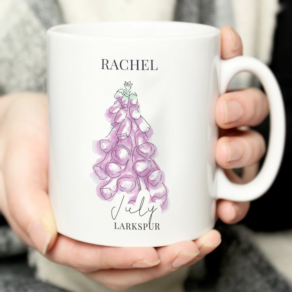 Personalised Flower Of The Month Mug