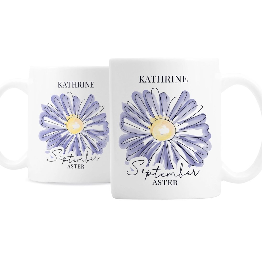 Personalised Flower Of The Month Mug