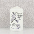 Personalised Flower Pattern Pillar Candle