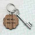 Personalised Personalised Flower Shape Walnut Keyring