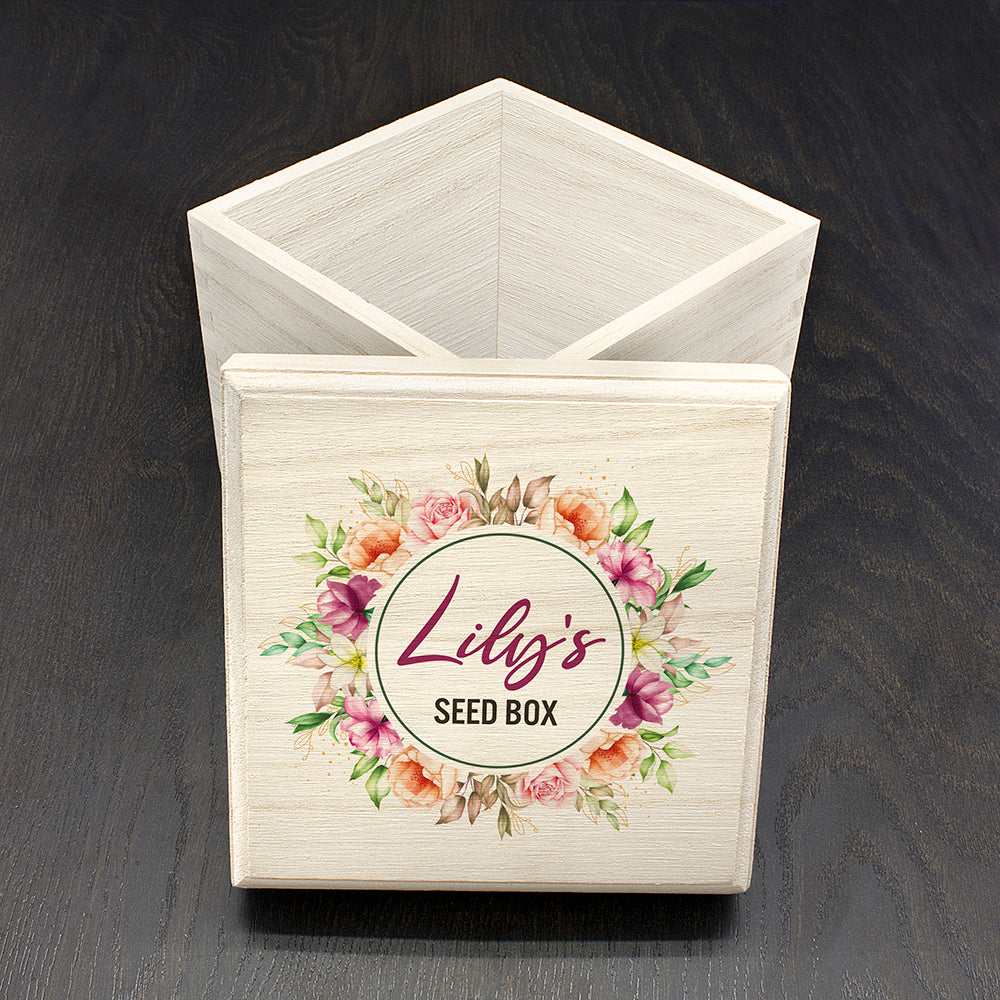 Personalised Personalised Flower Wreath Seeds Box