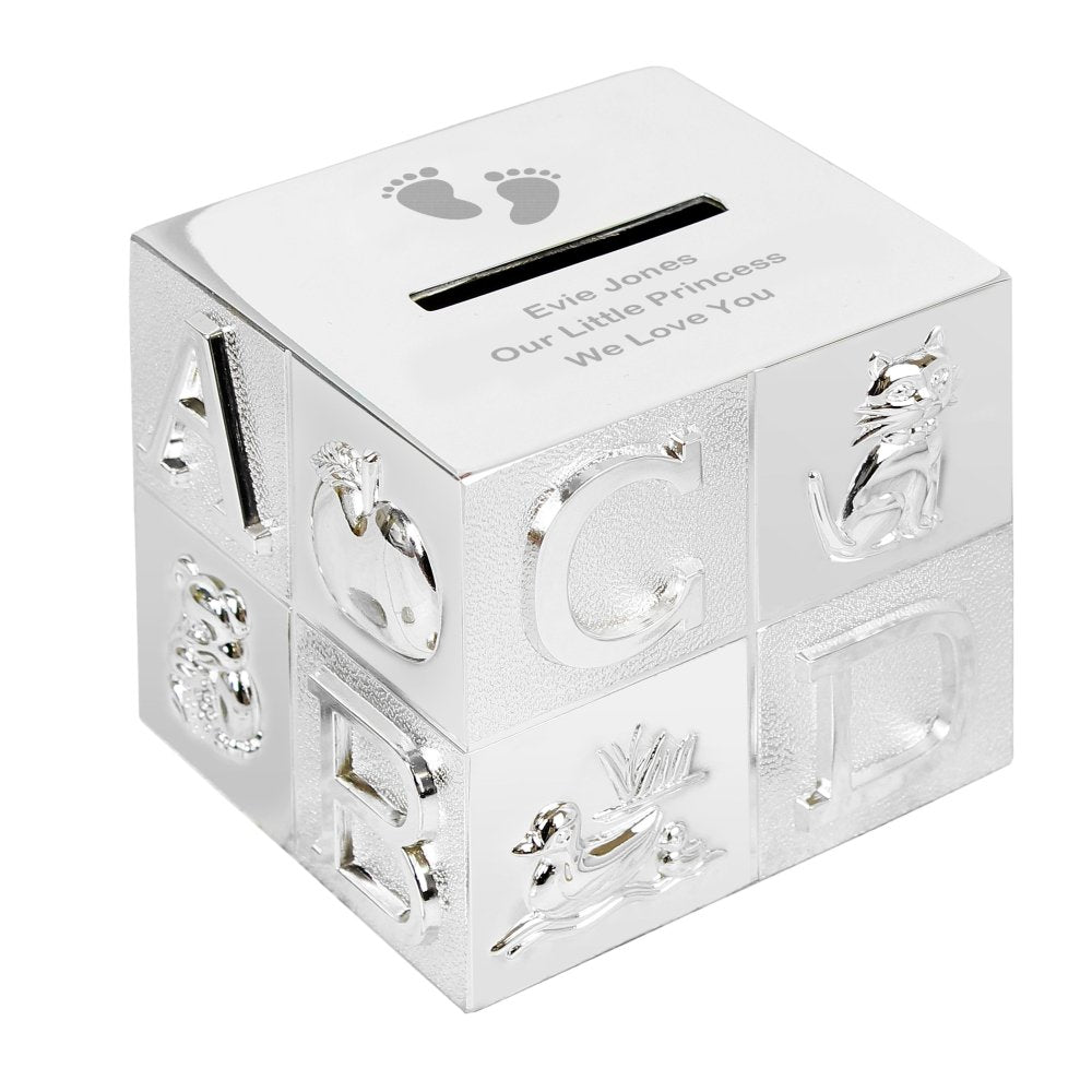 Personalised Footprints Abc Money Box