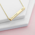 Personalised Personalised Forever and Always Horizontal Bar Necklace