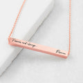 Personalised Personalised Forever and Always Horizontal Bar Necklace