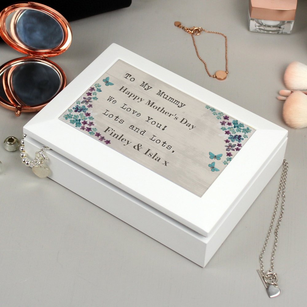 Personalised Forget Me Not Jewellery Box