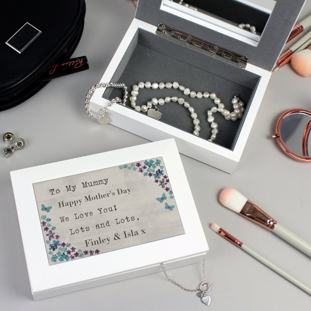 Personalised Forget Me Not Jewellery Box
