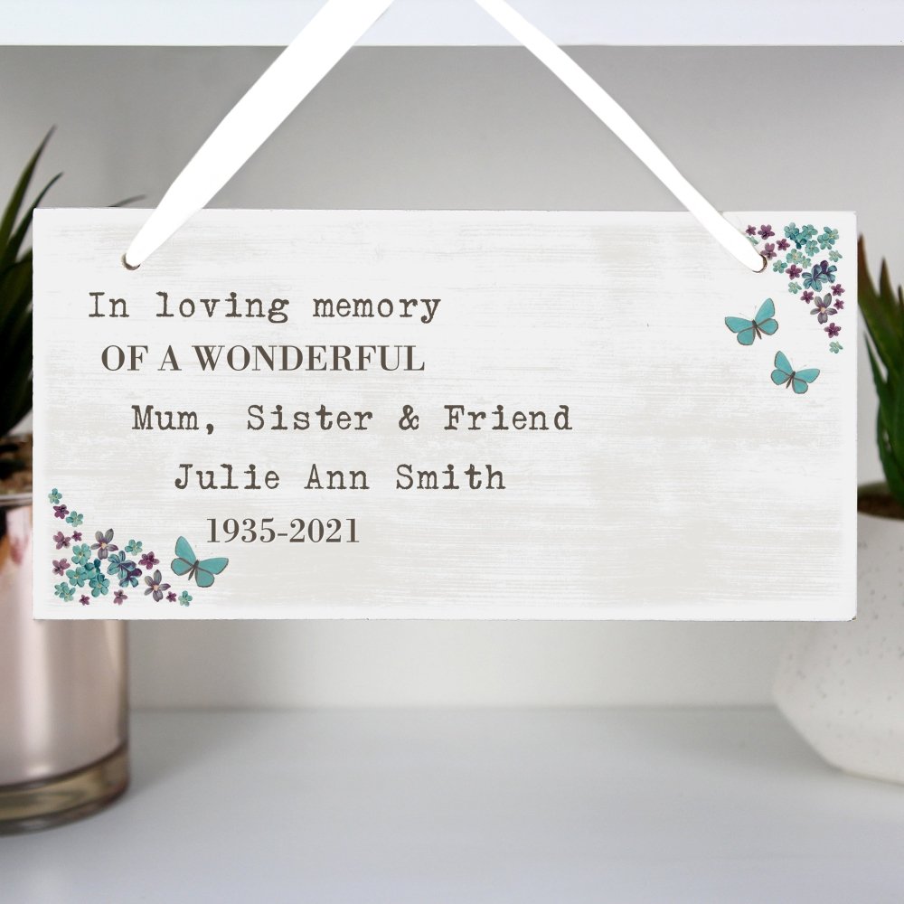 Personalised Forget Me Not Wooden Sign