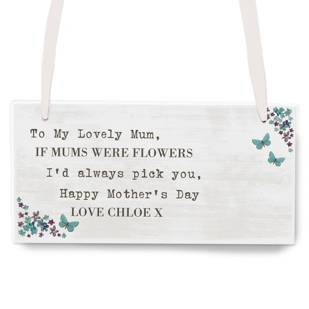 Personalised Forget Me Not Wooden Sign