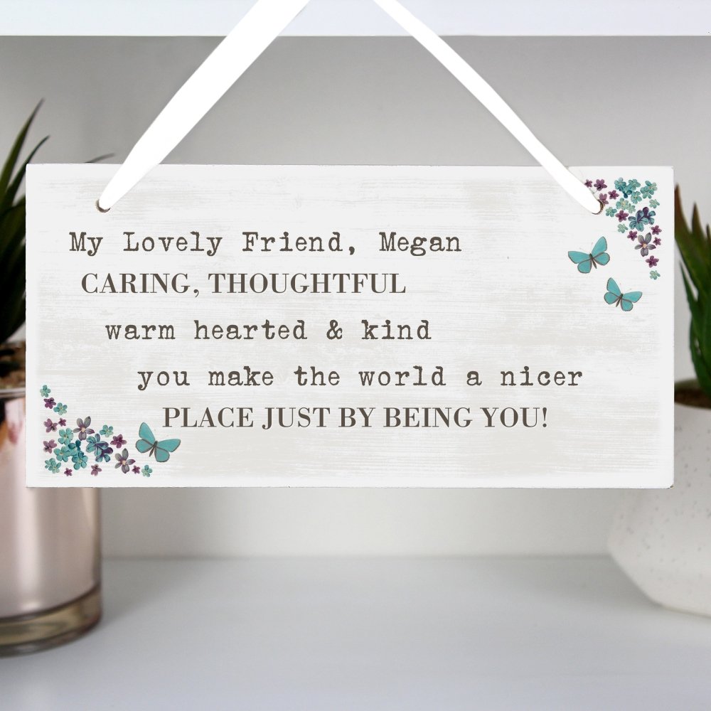 Personalised Forget Me Not Wooden Sign