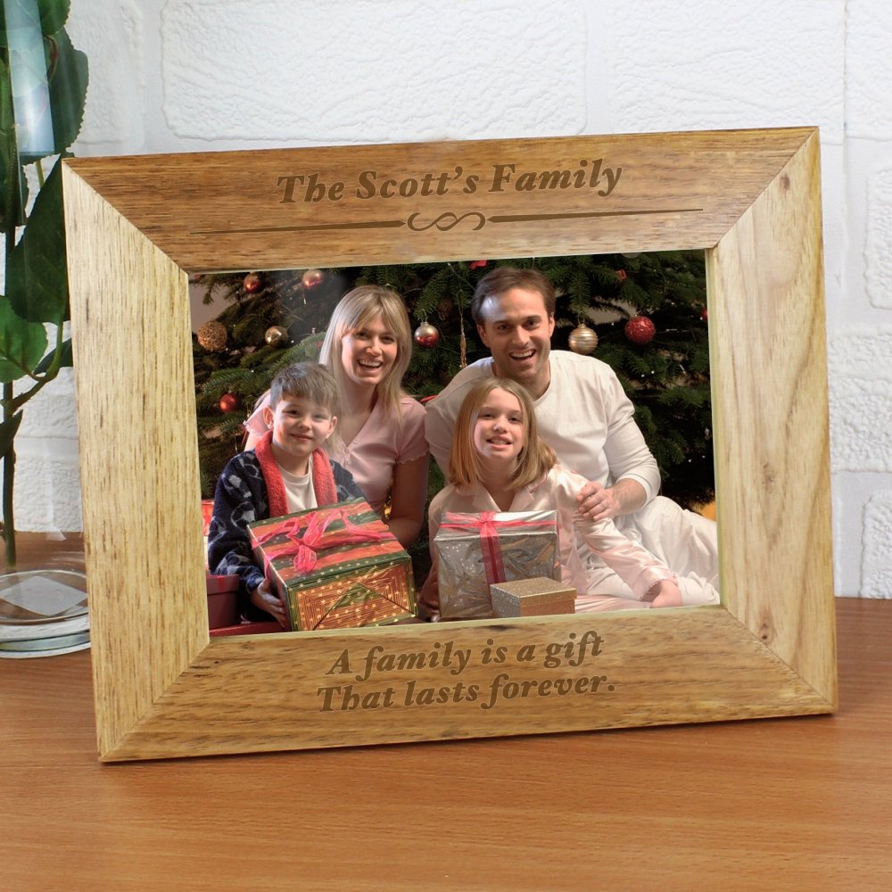 Personalised Formal 7x5 Inch Landscape Wooden Photo Frame