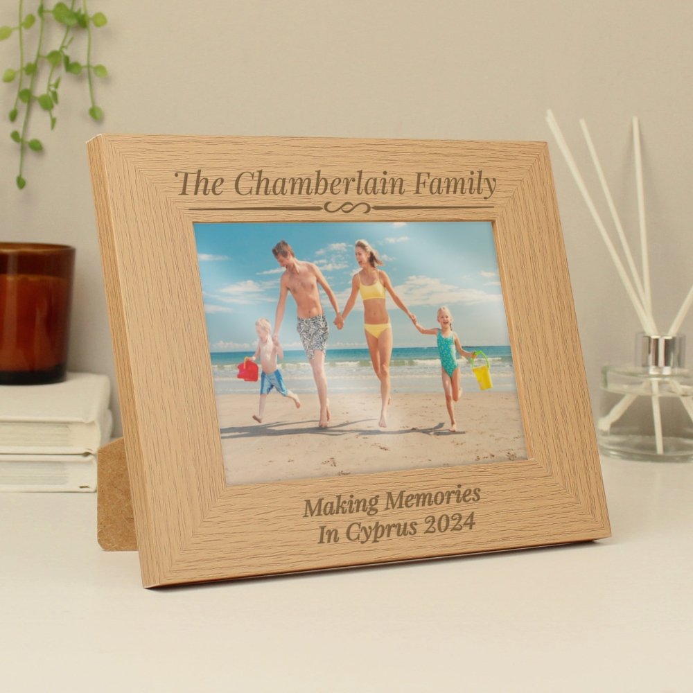 Personalised Formal 7x5 Inch Landscape Wooden Photo Frame